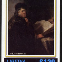 Liberia 2006 400th Birth Anniversary of Rembrandt Harmenz van Rijn imperf sheetlet (A Scholar in his Study) unmounted mint