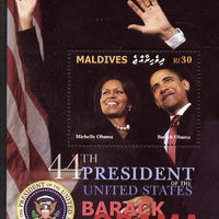 Maldive Islands 2009 Inauguration of Pres Barack Obama perf m/sheet (President with Michelle Obama) unmounted mint, SG MS4211