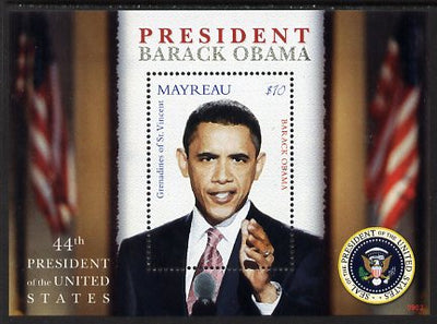St Vincent - Myreau 2009 Inauguration of Pres Barack Obama perf m/sheet unmounted mint
