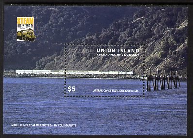 St Vincent - Union Island 2004 Steam Bicentenary perf m/sheet unmounted mint