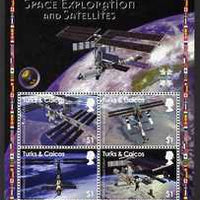 Turks & Caicos Islands 2008 50 Years of Space Exploration & Satellites perf sheetlet of 4 x $1 unmounted mint, SG 1895a