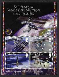 Turks & Caicos Islands 2008 50 Years of Space Exploration & Satellites perf sheetlet of 4 x $1 unmounted mint, SG 1895a