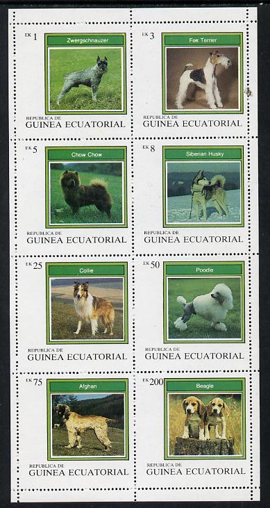 Equatorial Guinea 1977 Dogs perf set of 8 unmounted mint (Mi 1129-36A)