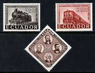 Ecuador 1958 Guayaquil-Quito Railway perf set of 3 unmounted mint, SG 1109-11