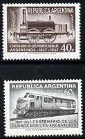 Argentine Republic 1957 Railway Centenary perf set of 2 unmounted mint, SG 907-8