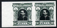 Honduras 1891 Pres Bogran 10p imperf pair being a 'Hialeah' forgery on gummed paper (as SG 69)