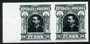 Honduras 1891 Pres Bogran 10p imperf pair being a 'Hialeah' forgery on gummed paper (as SG 69)