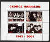 Angola 2001 George Harrison perf sheetlet containing set of 4 values unmounted mint. Note this item is privately produced and is offered purely on its thematic appeal