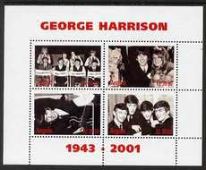 Angola 2001 George Harrison perf sheetlet containing set of 4 values unmounted mint. Note this item is privately produced and is offered purely on its thematic appeal