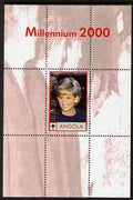 Angola 2000 Millennium 2000 - Princess Diana #2 perf s/sheet (with Scout logo & Beatles in background) unmounted mint. Note this item is privately produced and is offered purely on its thematic appeal