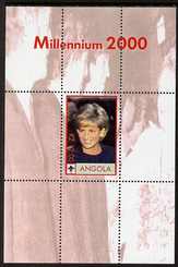 Angola 2000 Millennium 2000 - Princess Diana #2 perf s/sheet (with Scout logo & Beatles in background) unmounted mint. Note this item is privately produced and is offered purely on its thematic appeal