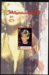 Angola 2000 Millennium 2000 - Princess Diana #3 imperf s/sheet (with Scout logo & Marilyn Monroe in background) unmounted mint. Note this item is privately produced and is offered purely on its thematic appeal