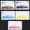Staffa 1974 Steam Liners 1/2p (MV Eridan 1929) set of 5 imperf progressive colour proofs comprising 3 individual colours (red, blue & yellow) plus 3 and all 4-colour composites unmounted mint