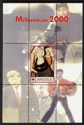 Angola 2000 Millennium 2000 - Marilyn Monroe perf s/sheet (with Scout logo & Elvis, Joe Dimaggio & JFK in background) unmounted mint. Note this item is privately produced and is offered purely on its thematic appeal
