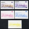 Staffa 1974 Steam Liners 3p (SS Vasilefs Constantinos 1914) set of 5 imperf progressive colour proofs comprising 3 individual colours (red, blue & yellow) plus 3 and all 4-colour composites unmounted mint