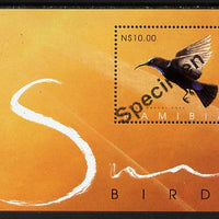 Namibia 2005 Sunbirds perf m/sheet overprinted SPECIMEN, unmounted mint as SG MS989