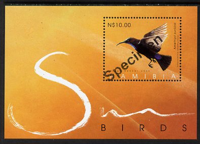 Namibia 2005 Sunbirds perf m/sheet overprinted SPECIMEN, unmounted mint as SG MS989