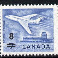 Canada 1964 Surcharged 8c on 7c Douglas DC-9 unmounted mint SG 556