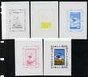Congo 2008 Disney Beijing Olympics individual deluxe sheet (Donald playing Baseball) - the set of 5 imperf progressive proofs comprising the 4 individual colours plus all 4-colour composite, unmounted mint