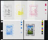 Congo 2008 Disney Beijing Olympics individual deluxe sheet (Lighting the Torch) - the set of 5 imperf progressive proofs comprising the 4 individual colours plus all 4-colour composite, unmounted mint