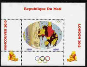 Mali 2010 Winnie the Pooh with Olympic Rings individual perf deluxe sheet #2 unmounted mint. Note this item is privately produced and is offered purely on its thematic appeal