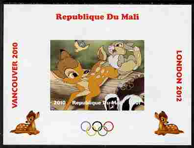 Mali 2010 Bambi with Olympic Rings individual imperf deluxe sheet #4 unmounted mint. Note this item is privately produced and is offered purely on its thematic appeal