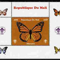 Mali 2010 Butterflies & Scouts individual perf deluxe sheet #1 unmounted mint