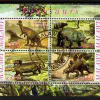 Malawi 2010 Dinosaurs #01 perf sheetlet containing 4 values fine cto used
