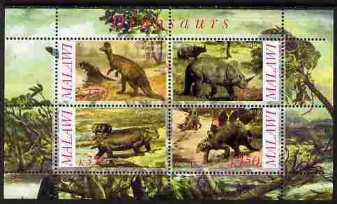 Malawi 2010 Dinosaurs #01 perf sheetlet containing 4 values unmounted mint