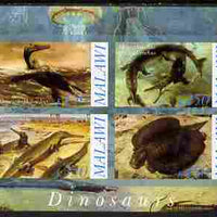 Malawi 2010 Dinosaurs #02 imperf sheetlet containing 4 values unmounted mint