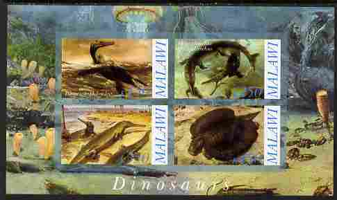 Malawi 2010 Dinosaurs #02 imperf sheetlet containing 4 values unmounted mint