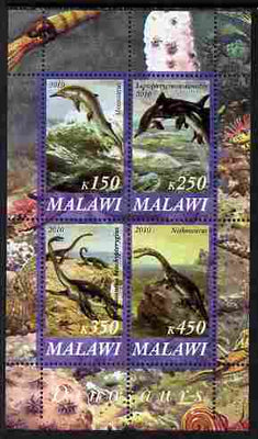 Malawi 2010 Dinosaurs #03 perf sheetlet containing 4 values unmounted mint