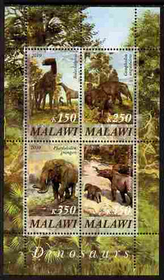 Malawi 2010 Dinosaurs #04 perf sheetlet containing 4 values unmounted mint