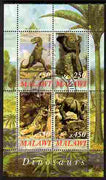 Malawi 2010 Dinosaurs #05 perf sheetlet containing 4 values fine cto used