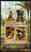 Malawi 2010 Dinosaurs #05 perf sheetlet containing 4 values unmounted mint