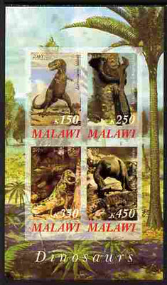 Malawi 2010 Dinosaurs #05 imperf sheetlet containing 4 values unmounted mint