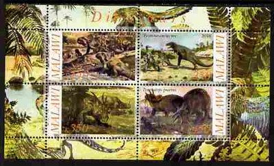 Malawi 2010 Dinosaurs #08 perf sheetlet containing 4 values unmounted mint
