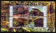 Malawi 2010 Dinosaurs #09 perf sheetlet containing 4 values fine cto used