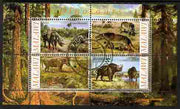 Malawi 2010 Dinosaurs #10 perf sheetlet containing 4 values fine cto used