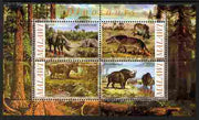 Malawi 2010 Dinosaurs #10 perf sheetlet containing 4 values unmounted mint
