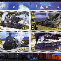 Malawi 2010 Steam Locomotives #01 perf sheetlet containing 4 values unmounted mint