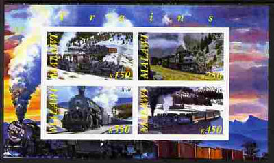 Malawi 2010 Steam Locomotives #01 imperf sheetlet containing 4 values unmounted mint