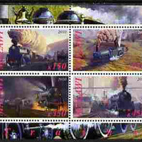 Malawi 2010 Steam Locomotives #02 perf sheetlet containing 4 values unmounted mint