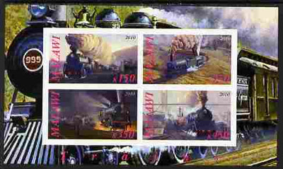 Malawi 2010 Steam Locomotives #02 imperf sheetlet containing 4 values unmounted mint
