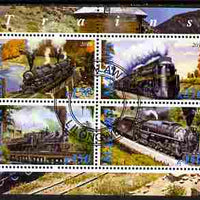 Malawi 2010 Steam Locomotives #03 perf sheetlet containing 4 values fine cto used