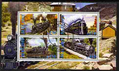Malawi 2010 Steam Locomotives #03 perf sheetlet containing 4 values fine cto used