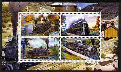 Malawi 2010 Steam Locomotives #03 perf sheetlet containing 4 values unmounted mint