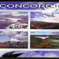 Malawi 2010 Concorde imperf sheetlet containing 4 values unmounted mint