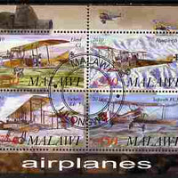 Malawi 2010 Military Aircraft of WW1 perf sheetlet containing 4 values fine cto used