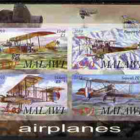 Malawi 2010 Military Aircraft of WW1 imperf sheetlet containing 4 values unmounted mint